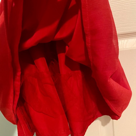 Red dress with sequin bow belt detail. - Picture 3 of 5